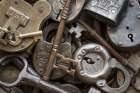 Washington State-Seabeck Close-up of locks and keys Vintage Print